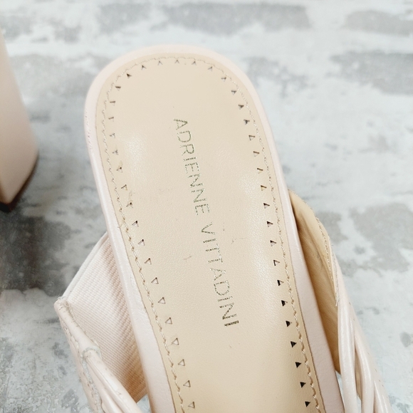NEW Adrienne Vittadini Annalee Cream Summer Slip On Block Heel Sandals A414 - Picture 10 of 11